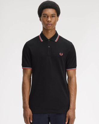 Fred Perry Mens Polo Shirt in Black Cotton - Size X-Large