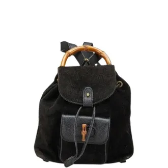 Gucci Pre-owned Backpacks, female, Black, Size: ONE SIZE Pre-owned Leather Backpack