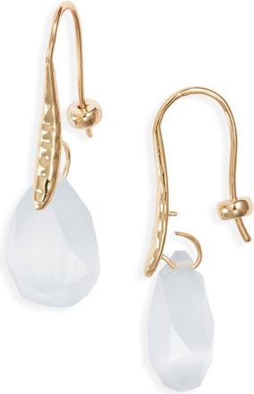 Nordstrom Teardrop Semiprecious Stone Drop Earrings in White- Gold at Nordstrom