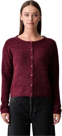 Mos Mosh Almine Knit Cardigan - Dames - Vesten - Rood - L - Wol - Truien & Vesten