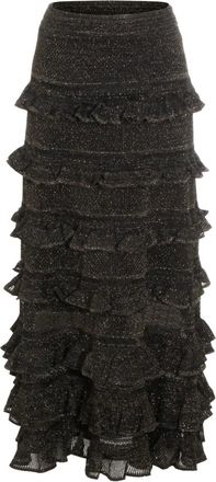 Zimmermann Gelaagde midi-rok met ruches - Zwart