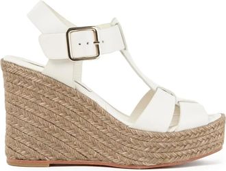 Paloma Barceló 100 mm Alison leren sandalen met sleehak - Wit