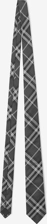 Burberry Check Silk Tie, Grey