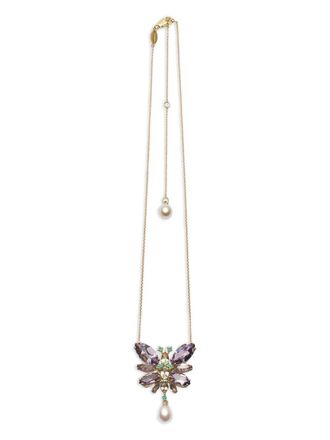 Dolce & Gabbana 18K yellow gold Butterfly multi-stones necklace - women - 18kt Yellow Gold/Amethyst - One Size