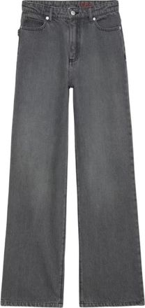 Zadig&Voltaire High-waisted Straight Leg Jeans - Dames - Loose Fit Jeans - Grijs - W25 - Katoen - Jeans