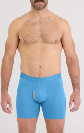 Saxx DropTemp Cooling Cotton Boxer Briefs in Parisian Blue at Nordstrom, Size Xx-Large