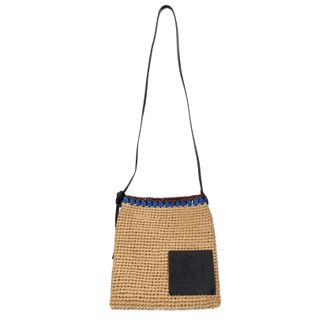 Jil Sander Uomos Borsa a tracolla Rafia Beige/Blu
