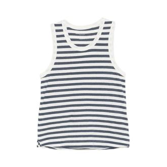 Majestic Filatures Majestic Filatures, Sleeveless Tops, female, Blue, Size: M M611 Striped Top
