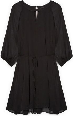 Fiorella Rubino Korte uitlopende jurk van georgette - Dames - Korte kleedjes - Zwart - M - Polyester - Kleedjes