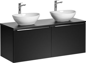 Petits Meubles Mueble lavabo doble 120 cm tableros laminados y mdf negro