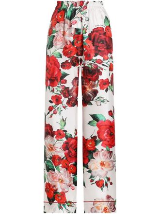Dolce & Gabbana silk trousers - White