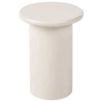 Beliani Mesa Auxiliar Redonda Dise&ntilde;o Escandinavo Tradicional Mdf Madera Blanco Campti