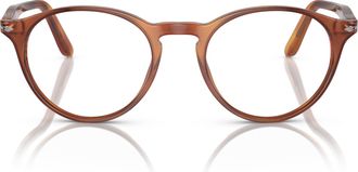 Persol 0po3092v Round Frame Eyeglasses in Amber-Brown Tortoiseshell