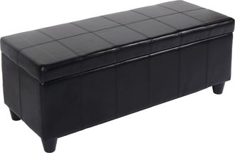 Hhg Hhg - Nunca Usado] Banco Ba&uacute;l Kriens, Cuero + Polipiel, 112x45x45cm Certificado Mvg, Negro
