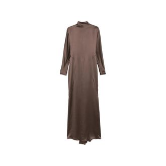 Max Mara Satin High-neck Maxi Dress