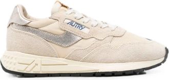 Autry Trainers Suede Nylon Laminated Ecru Plat