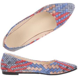 PartyKindom Pointed Toe Flat Walking Shoes for Women Stylish Breathable PU Ballet Flats Lightweight Four Seasons Slip-Resistant Footwear for Office School and Cas