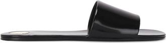 Saint Laurent Glazed Leather Carlyle Slides, Brand Size 38 ( US Size 8 )