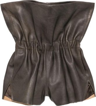 Rick Owens Crater Fold-over Leather Shorts