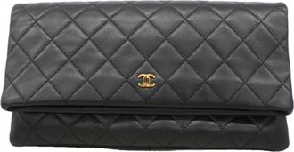 Chanel Black Leather Clutch Bag (Pre-Owned)