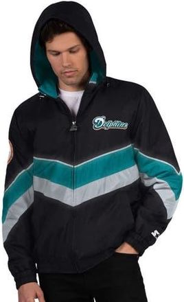 Starter Mens Starter Black Miami Dolphins Thursday Night Gridiron Vintage Logo Full-Zip Hoodie at Nordstrom, Size Xxx-Large