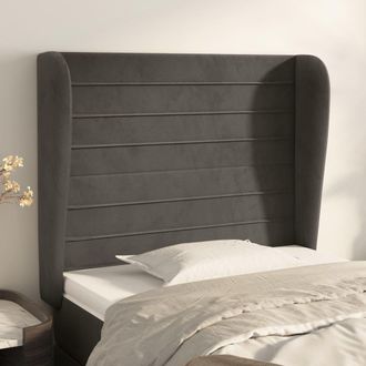 vidaXL Cabecero Con Orejas De Terciopelo Gris Oscuro 103x23x118/128 Cm Vidaxl