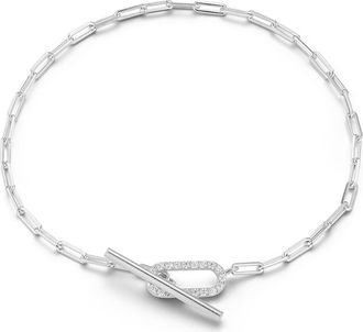 Glaze Jewelry Pave CZ Paperclip Link Bracelet in Silver at Nordstrom Rack