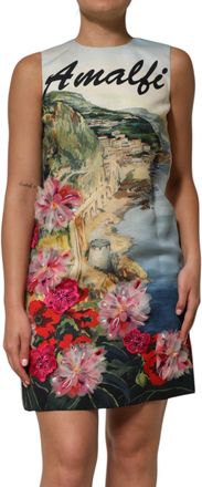 Dolce & Gabbana Womens Multicolor Crystal Embellished Mini Dress Silk