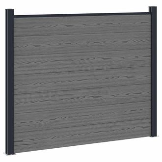 vidaXL Panel De Valla Wpc Y Aluminio Gris Vidaxl