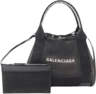 Balenciaga Pre-owned Tote Bags, female, Black, Size: ONE SIZE Pre-owned Canvas Tote Bag