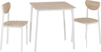 Seconique RILEY SMALL DINING SET - WHITE/LIGHT OAK EFFECT VENEER - SECONIQUE | TJ Hughes White