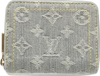 Louis Vuitton Gray Denim Coin Purse/Coin Case (Pre-Owned)
