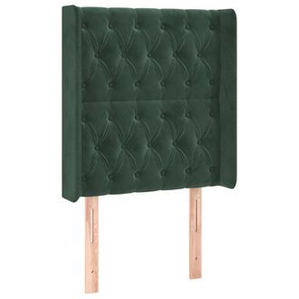 vidaXL Cabecero Con Orejas De Terciopelo Verde Oscuro 83x16x118/128 Cm Vidaxl