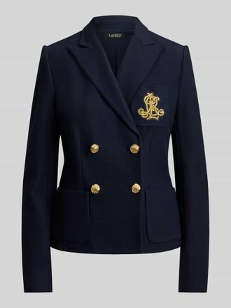 Lauren Ralph Lauren Regular Fit Blazer aus Baumwoll-Mix in Marine, Gr&ouml;&szlig;e 34