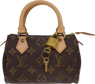 Louis Vuitton Speedy Mini Hl Handbag Monogram Canvas Brown Canvas Bag (Pre-Owned)