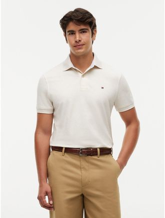 Tommy Hilfiger Mens Slim Fit Stretch Pique Polo - Rich Cream - XXXL