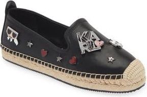 Karl Lagerfeld Malvie Espadrille Flat in Black at Nordstrom Rack, Size 6.5