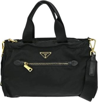 Prada Pre-owned Handbags, female, Black, Size: ONE SIZE Pre-owned Nylon Handbag