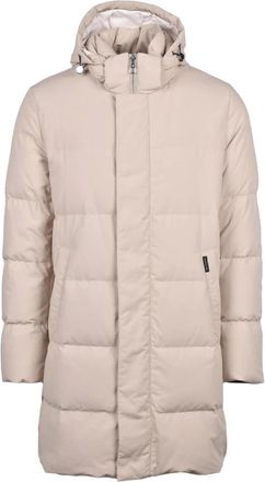 Montecore Lange donsjas met veren interieur - Heren - Parka Jassen - Beige - S - Polyester - Jassen