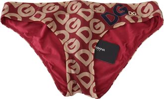 Dolce & Gabbana Womens Multicolor Dg Logo Print Bottom Beachwear Bikini Swimsuit Nylon Elastane Clothing
