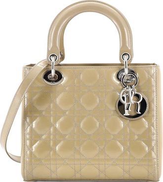 Dior Lady Dior Bag Cannage Quilt Patent Medium satchel - Toni neutri