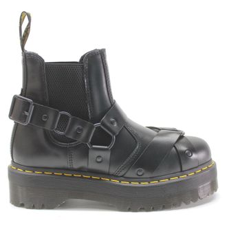 Dr. Martens 2976 Quad Harness Paris Leather Unisex Hook and Loop Boots - Black - Size:UK 6.5