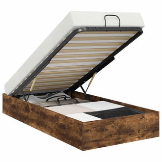 vidaXL Estructura De Cama Ottoman Roble Ahumado 75,5 X 190 Cm Vidaxl