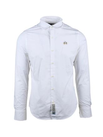 La Martina White Button-Down Stretch Shirt