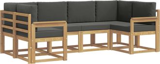vidaXL Conjunto De Sof&aacute;s De Exterior 6 Uds. Blanco Y Antracita Vidaxl