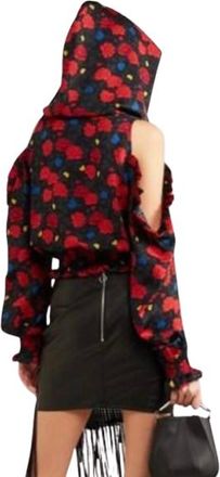 Magda Butrym Hooded Cold Shulder Top Size S