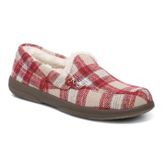 Vionic Womens Lynez Plaid Slipper In Fuji Apple