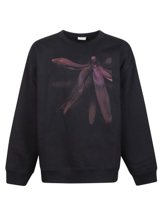 Dries Van Noten Navy Blue Graphic Sweatshirt