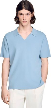 Sandro Stretch knit polo shirt in Sky Blue at Nordstrom, Size Xx-Large