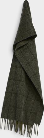 Le 31 Mens Windowpane check 100% wool scarf